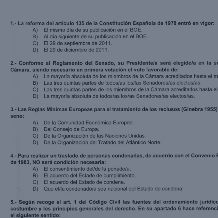 Examen TEST y SUPUESTOS OEP 2025 (Enero 2026) Ayudantes IIPP